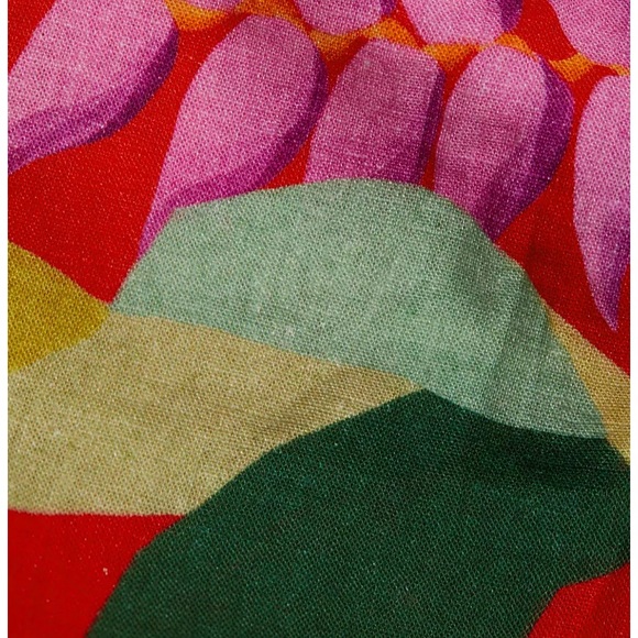 NEW FARM Rio Heliconia Halter Crop Top Red Linen Tropical, size L - Picture 7 of 13